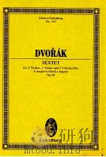 Sextet for 2 Violins 2 Violas and 2 Violoncello A major/A-Dur/a-dur/la majeur Op.48 1980 PDF电子版封面 3795767717