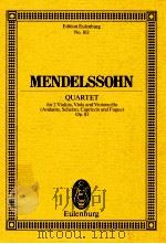 Quartet for 2 Violins Viola and Violoncello Op.81 PDF电子版封面 3795761328