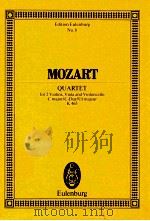 Quartet for 2 Violins Viola and Violoncello C major/C-Dur/Ut majeur K465 PDF电子版封面 Wolfgang Amadeus Mozart