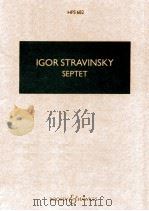 SEPTET FOR CLARINET HORN BASSOON PIANO VOLIN VLOLA AND VIOLOncello 1953 PDF电子版封面