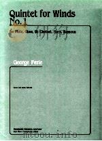 Quintet for winds No.1 for flute oboe bb clarinet horn and bassoon（1973 PDF版）