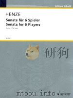 Sonate fur 6 Spieler Partitur ED 7401 1988 PDF电子版封面