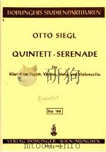 Quintett-serenade fur Klarinette Fagott Violine Viola und Violencello STP.168 1967 PDF电子版封面 Otto Siegl
