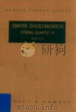DMITRI SHOSAKOVICH STRING QUARTET 8 OPUS 110 1961 PDF电子版封面