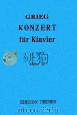 KONZERT fur klavier a moll opus 16 PDF电子版封面 GRIEG