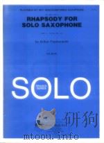 rhapsody for solo saxophone 1984 PDF电子版封面