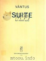 SUITE FOR VIOLIN SOLO Z.7407 1975 PDF电子版封面