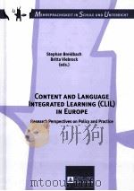 content and language integrated learning(clil)in europeresearch perspectives on policy and practice（ PDF版）