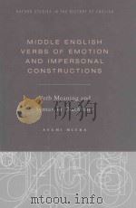 middle english verbs of emotion and impersonal constructionsverb meaning and syntax in diachrony（ PDF版）