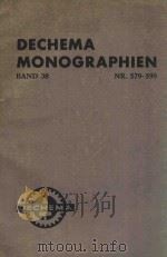 DECHEMA MONOGRAPHIEN BAND 38 NR.579-599 1960 PDF电子版封面