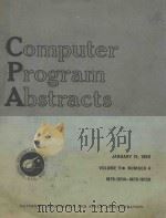 COMPUTER PROGRAM ABSTRACTS JANUARY 15 1980 VOLUME 11·NUMBER 4 M79-10114-M79-10130 1980 PDF电子版封面