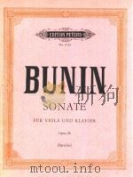 SONATE FUR VIOLA UND KLAVIER OPUS 26 PDF电子版封面 BUNIN