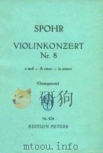 VIOLINKONZERT Nr.8=第八歌唱小提琴协奏曲 PDF电子版封面 SPOHR