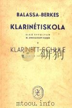 Klarinetiskola Elso Evfolyan Ⅲ Atdolgozott Kiadas 1954 PDF电子版封面