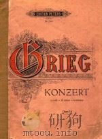 Konzert a moll-A minor-la mineur PDF电子版封面 Edvard Grieg