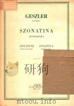 Geszler Gy?rgy Sonatine für Klavier（ PDF版）