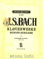 Klavier Werke busoni-ausgabe 4 PDF电子版封面 J.S.BACH