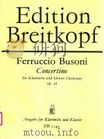 FERRUCCIO BUSONI CONCERTINO FUR KLARINETTE UND KLEINES ORCHESTER OP.48=单簧管小协奏曲(单簧管和钢琴)( PDF电子版封面 布佐尼