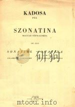 Sonatina on Hungarian Folk Songs（1956 PDF版）