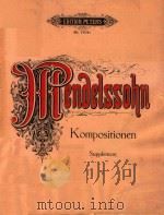 MENDELSSOHN PDF电子版封面 KOMPOSITIONEN