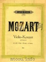 Violn=Konzert(mit Kadenzen) K.V.207/B dur-Bb major-Sib majeur 1987 PDF电子版封面 MOZART