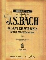J.S.BACH KLAVIERWERKE PDF电子版封面 BUSONI-AUSGABE