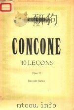 40 LECONS OPUS 11 BASS ODER BARTION PDF电子版封面 CONCONE