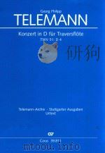 KONZERT IN D FUR TRAVERSFLOTE TWV 51:D 4 PDF电子版封面 TELEMANN