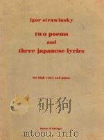 TWO POEMS AND THREE JAPANESE LYRIES PDF电子版封面