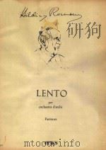 LENTO PER ORCHESTRA D'ARCHI PARTITURA ERIKS PDF电子版封面