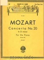 CONCERTO NO.20 IN D MINOR FOR THE PIANO（ PDF版）