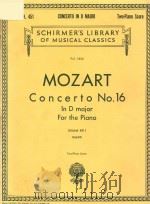 CONCERTO NO.16 IN D MAJOR FOR THE PIANO（1968 PDF版）