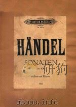 HANDEL SONATEN NR4-6 VIOLINE UND KLAVIER PDF电子版封面 LEIPZIG C.F.PETERS