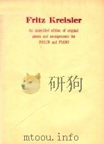 AN ASSEMBLED EDITION OF ORIGINAL PIECES AND ARRANGEMENTS FOR VIOLIN AND PIANO PDF电子版封面