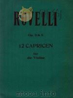 12 GAPRICEN FUR DIE VIOLINE PDF电子版封面 P.ROVELLI