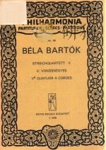 Dedicated to Mrs. Sprague-Coolidge  BELA BARTOK  STREICHQUARTETT V  V. VONOSNEGYES  Ve QUATUOR A COR（ PDF版）