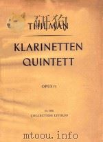 KLARINETTEN QUINTETT OPUS 73 PDF电子版封面 J.P.THILMAN