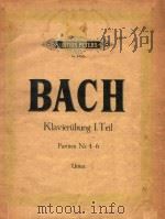 KLAVIERUBUNG I.TEIL PARTITEN PDF电子版封面 JOH.SEB.BACH