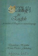 READING IN ENGLISH FOR STUDENTS OF ENGLISH AS A SECOND LANGUAGE 1980 PDF电子版封面