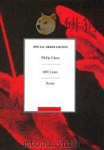 600 Lines Score 1992 PDF电子版封面 Philip Glass