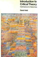 Introduction to Critical Theory Horkheimer to habermas（1980 PDF版）