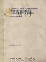 PAPER SUMMARIES NATIONAL FALL CONFERENCE AMERICAN SOCIETY FOR NONDESTRUCTIVE TESTING（1979 PDF版）