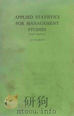 APPLIED STATISTICS FOR MANAGEMENT STUDIES THIRD EDITION（1983 PDF版）