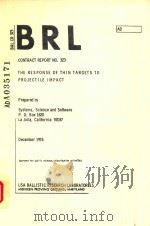 THE RESPONSE OF THIN TARGETS TO PROJECTILE IMPACT CONTRACT REPORT NO. 323（1976 PDF版）