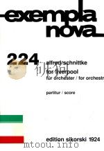 For liverpool für orchester for orchestra Edition Sikorski 1924 1995 PDF电子版封面