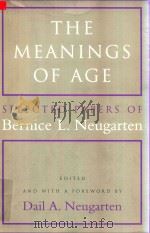 The Meanings of Age Selected Papers of Bernice L.Neugarten（1996 PDF版）