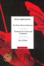Sonatina for Violin and Cimbalom Set of Parts SOS00709 1984 PDF电子版封面