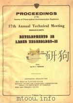 PROCEEDINGS OF THE SOCIETY OF PHOTO-OPTICAL INSTRUMENTATION ENGINEERS VOLUME 41 DEVELOPMENTS IN LASE（1974 PDF版）
