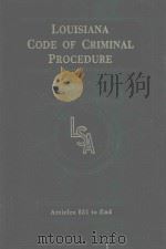 WEST'S LOUISIANA STATUTES ANNOTATED CODE OF CRIMINAL PROCEDURE（1966 PDF版）
