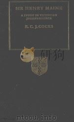 SIR HENRY MAINE A STUDY IN VICTORIAN JURISPRUDENCE（1988 PDF版）